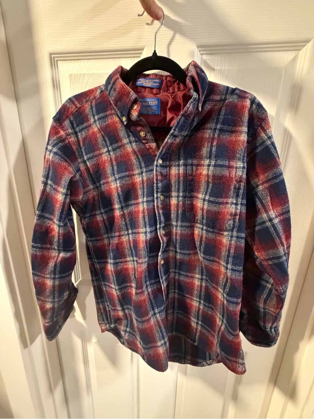 Pendleton Red & Blue Plaid Button-Up Shirt -
